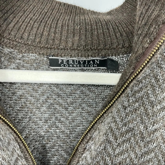 Peruvian Connection wool men’s sweater 1/4 zip Xxl - Picture 4 of 5
